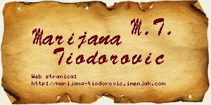 Marijana Tiodorović vizit kartica